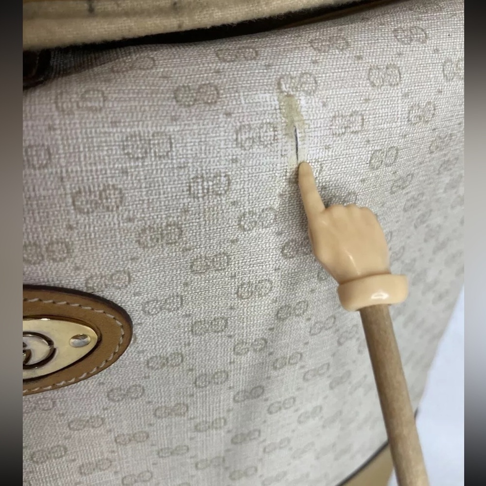 Gucci Vintage Canvas & Leather Bucket Shoulder Bag - Picture 7 of 16
